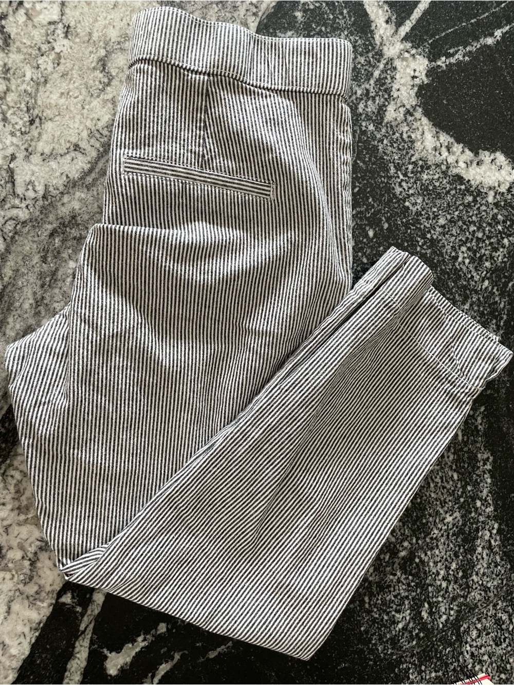 Hollister Black & White Pinstripe High Rise Ankle Pants
